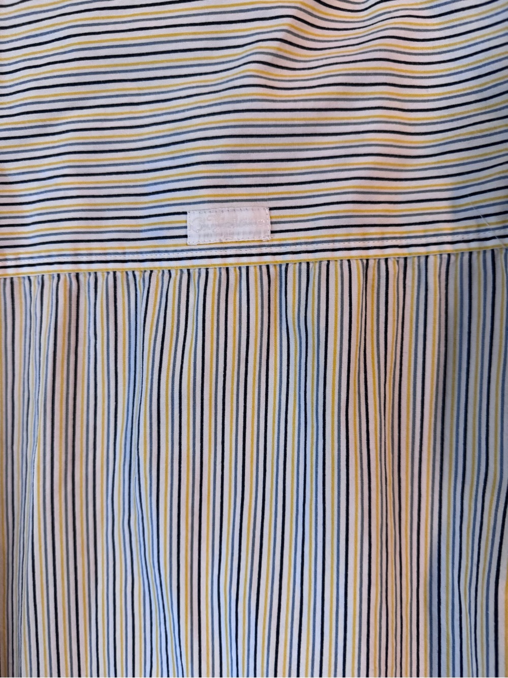Men's Striped Button-Up Shirt - White with Navy Accents - Picture 9 of 9